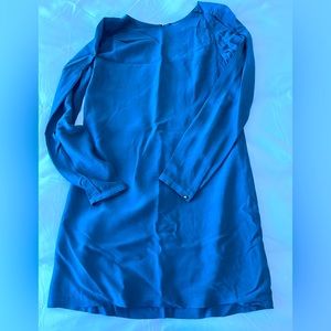 12th St., by Cynthia Vincent, turquoise/teal mini dress black crochet on back